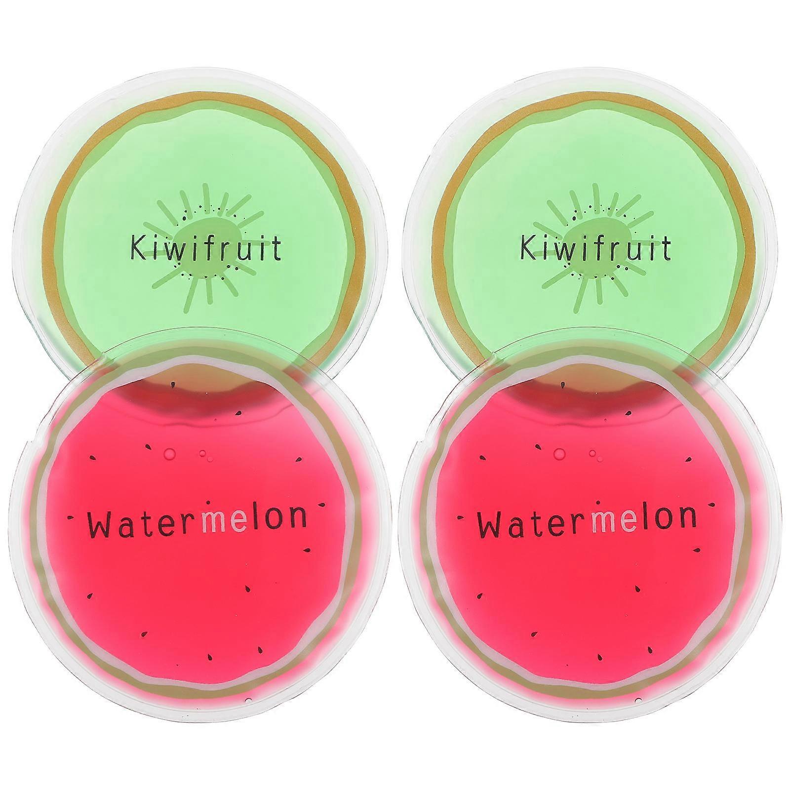 Fruit Themed Ice Packs Reusable Technology Gel Ice Bags For Family And Children 9X9CM Round Ice Packs For Cold Therapy 4Pcs