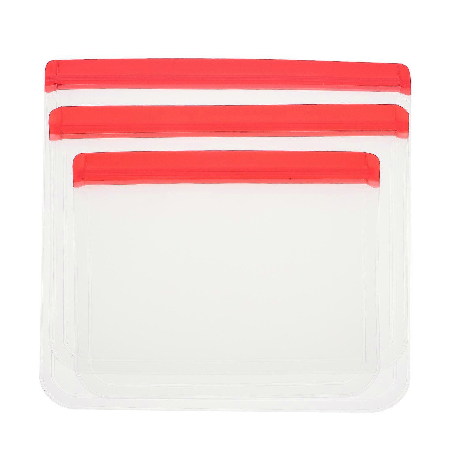 Food Preservation Zipper Sealing Pouches 28X27CM For Fridge Use With Reusable Design 3Pcs