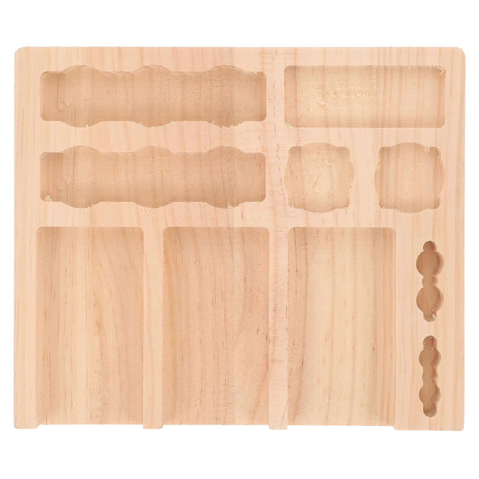 Wood Organizer Tray Plate For DIY Enthusiasts Home Use Storage Function 1Set