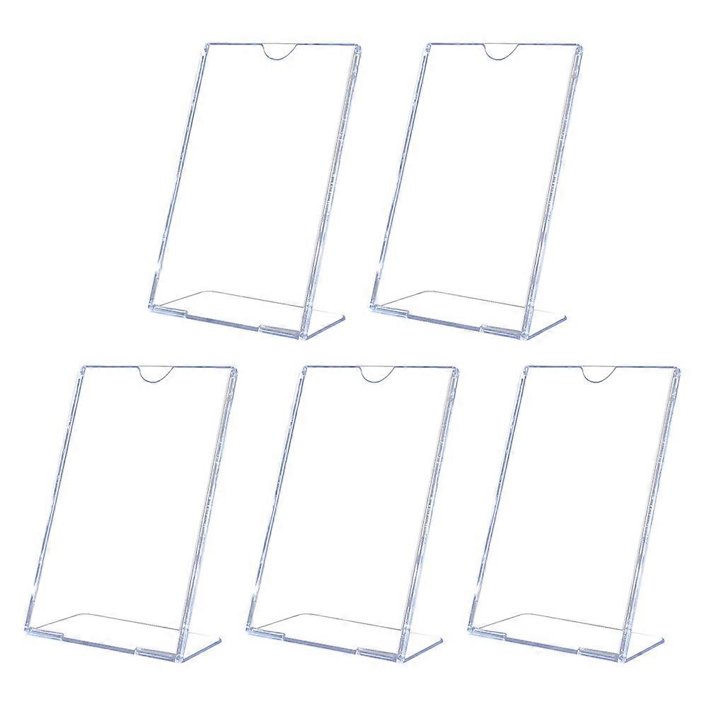 5pcs Transparent Shape Sign Holders for Desktop Display Stands – Ideal for Menus, Advertisements, and Price Lists in Shops, Restaurants, and