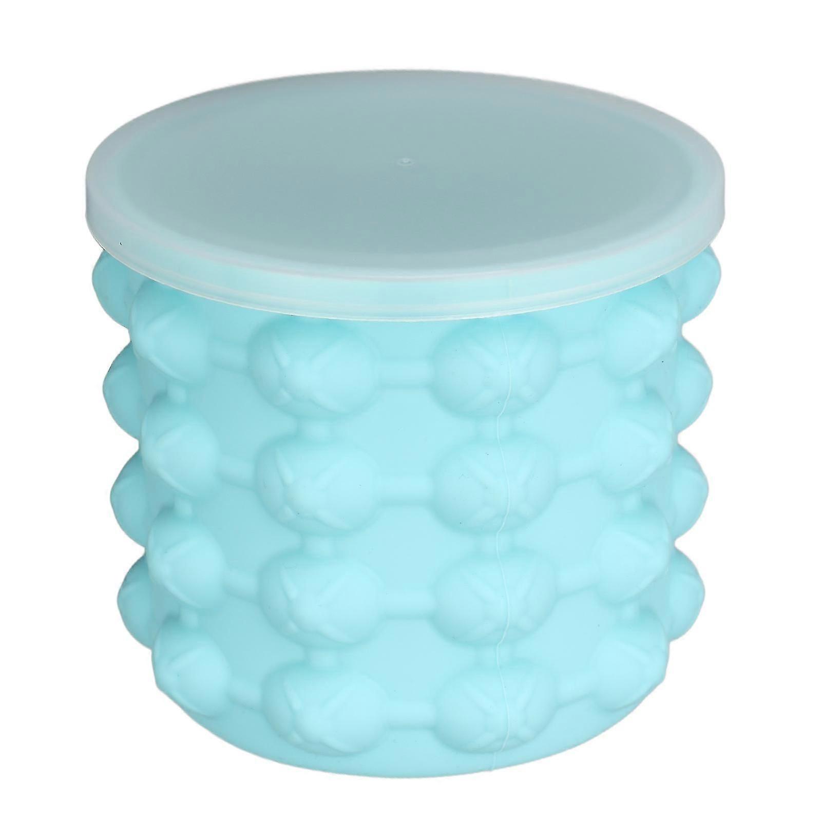 Silicone Ice Bucket Round Multi Functional Portable Silicone Ice Making Bucket Mould with Lid for Outdoor L