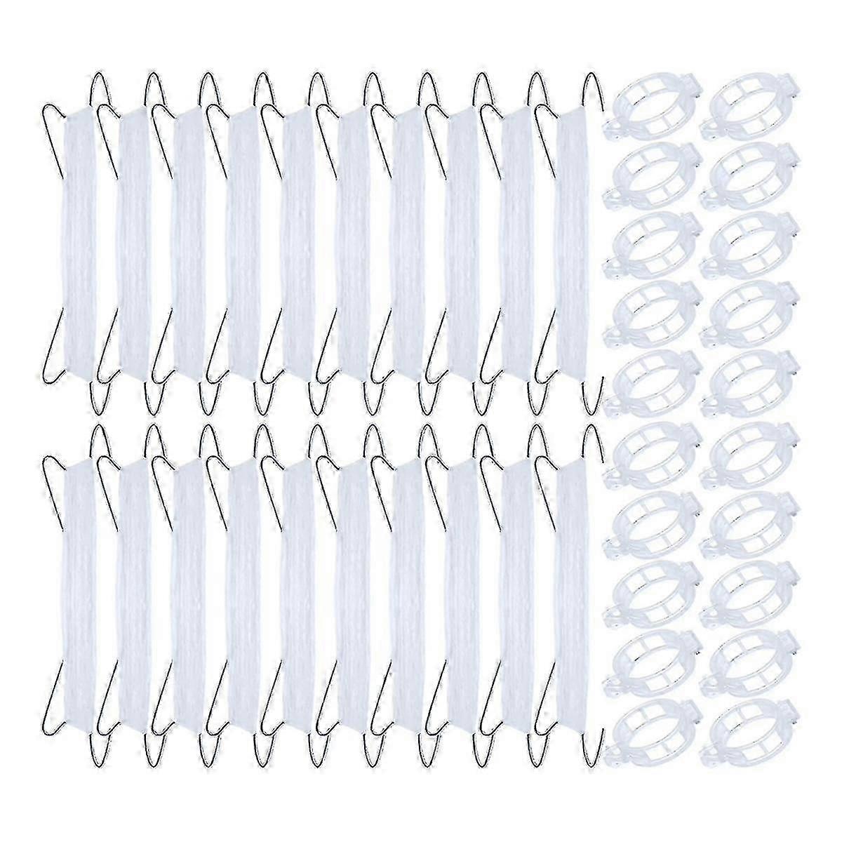 40pcs Tomato Hooks with String, Tomato Support Hooks, Tomato Holder Hooks & Plant Support Clips wit