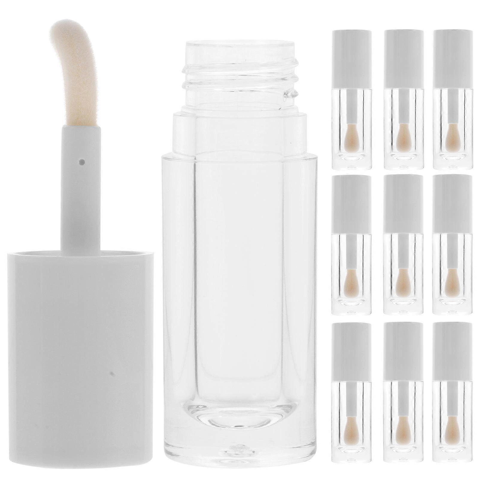 Empty Plastic Lip Gloss Tubes with Wand for Travel White Compact Refillable Tubes 12Pcs