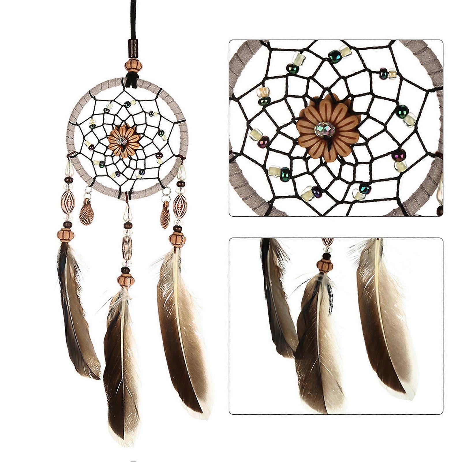 Handmade Dream Catcher 33cm with Feathers & Shells Car Decor