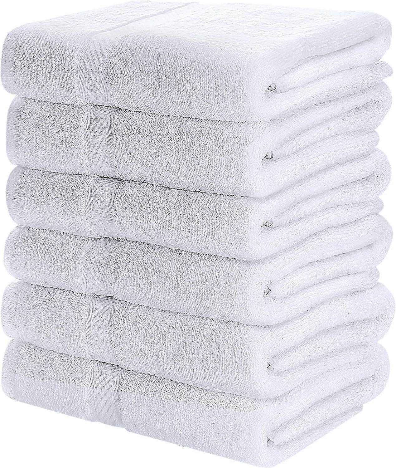 Ensemble en coton, Serviettes, 24x46, Blanc, 6 fils Blanc 24x46