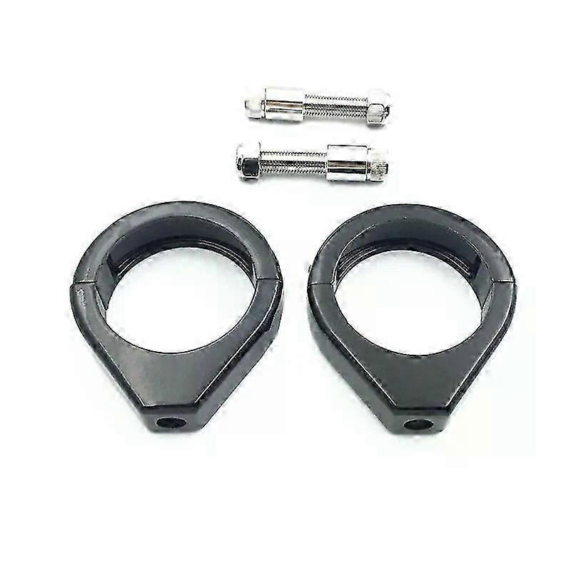 2pcs 49mm Motorcycle Turn Signal Bracket Front Fork Relocation Clamps Mount Chrome/Black For Harley Dyna softai FXDB XL