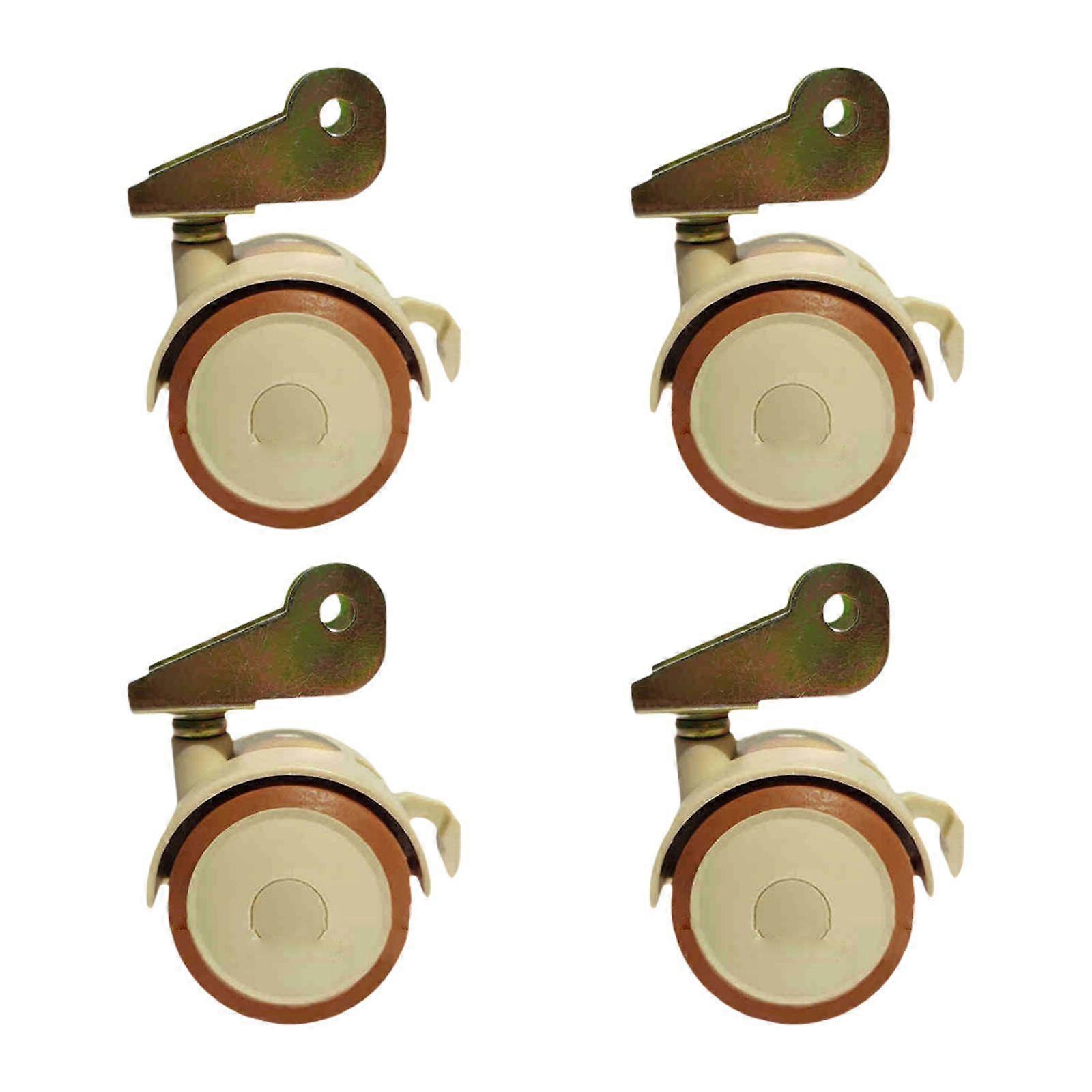 4Pcs U Bracket Swivel Brake Caster, Easy to Use, Rotatable Mute Moving Swivel