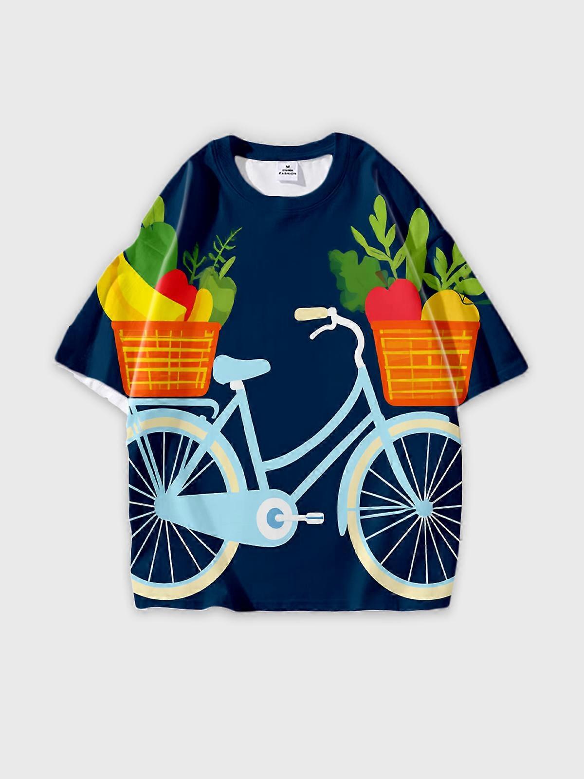 T-Shirt Short Sleeve Round Neck, Summer Casual Loose Graphic Tee, Unisex Pattern U1878