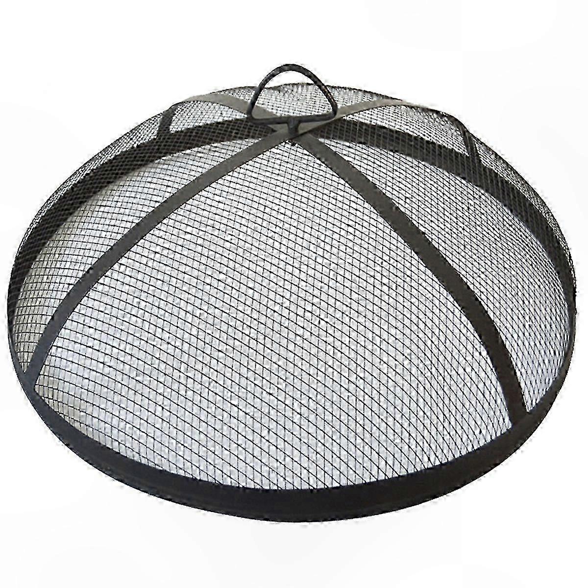 Round Fire Pit Spark Screen Cover for Outdoor Backyard Safety Use