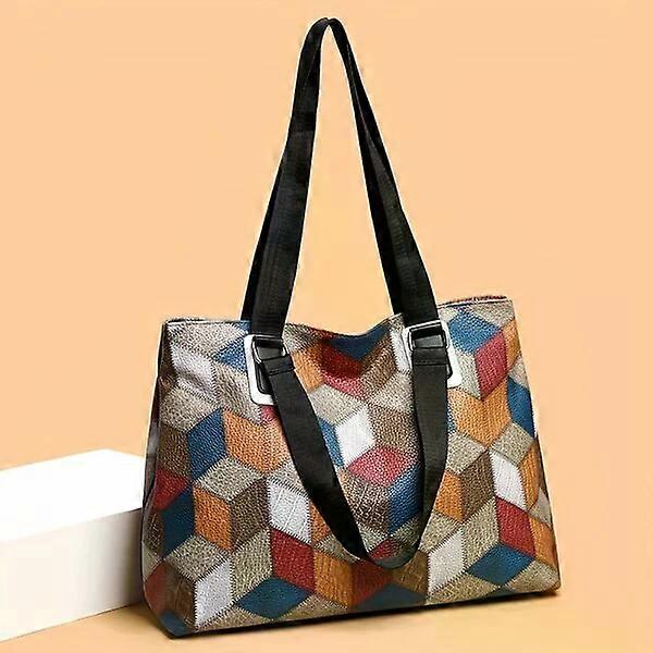 Geometric PU leather bag, large capacity, suitable for multiple occasions