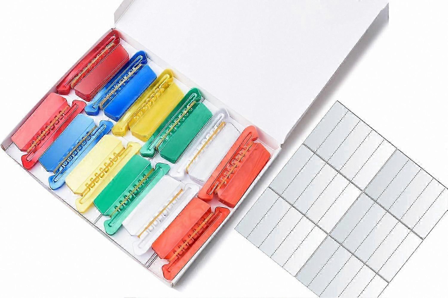 120 Pack Clear Plastic File Folder Tabs with Colorful Labels for Easy Organization and Quick Access
