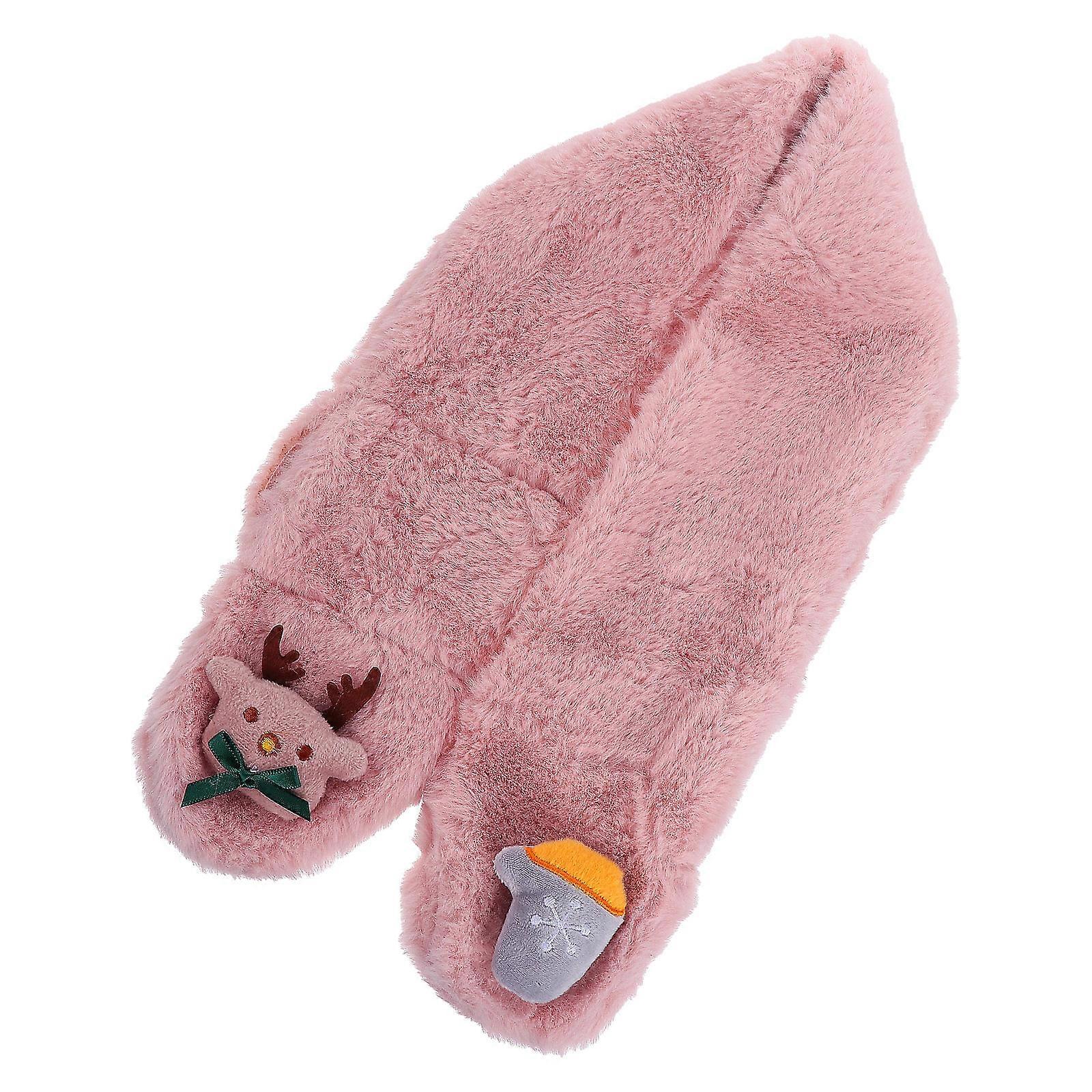 Christmas Plush Scarf for Warm Cross Neck Warmer with Elegant Holiday Design, Soft and Versatile Neckerchief for Winter and Festive Occasions