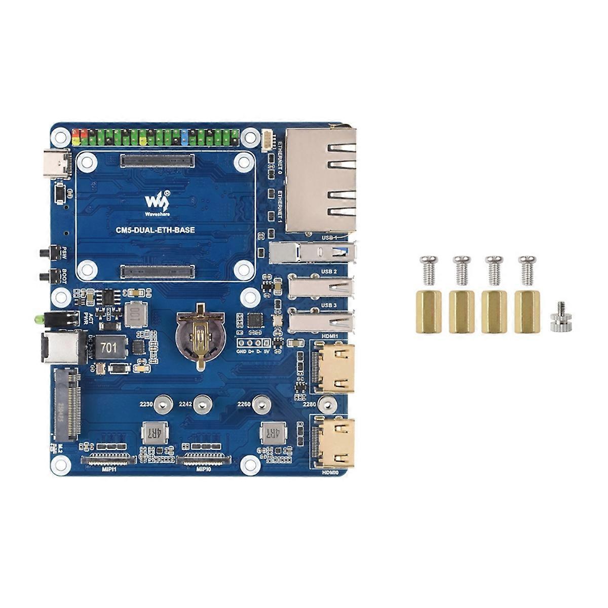 for CM5 Gigabit/2.5G Dual Ethernet Expansion Board with RJ45 Dual 4K Output Support M.2 NVMe SSD