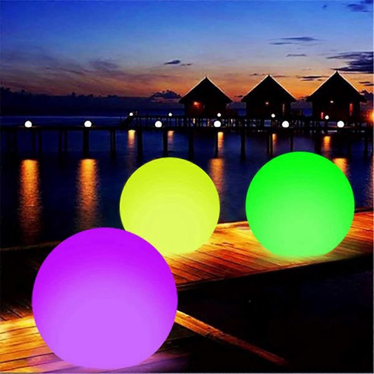 Floating Pool Light 16-Color Changing LED, Remote Control, IP68 Waterproof, Inflatable Beach Ball Light, 40cm Diameter