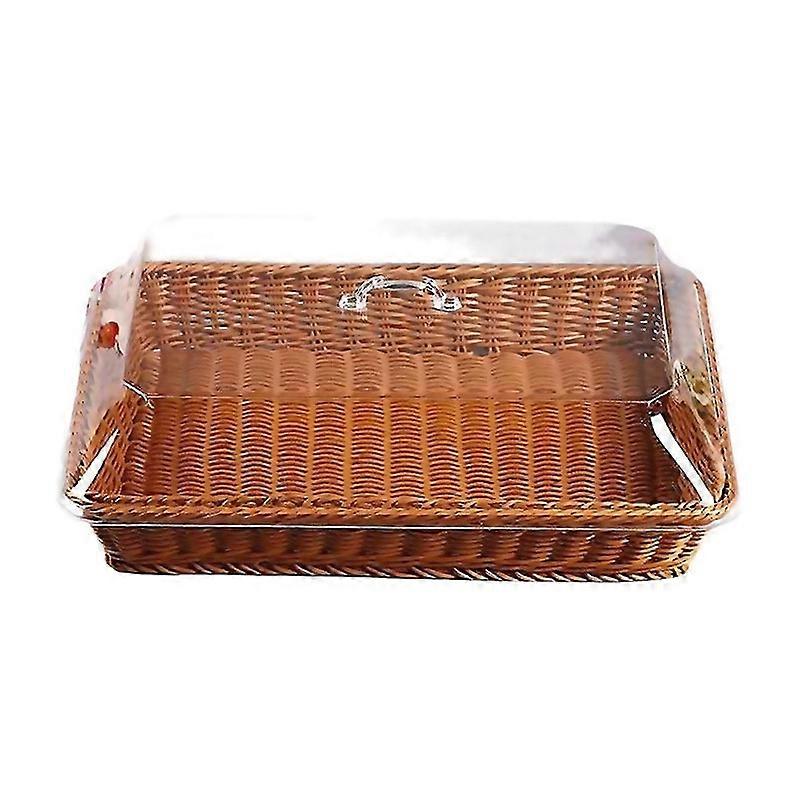For Basket With Lidbasket With Lid For Foodtabletop Food Serving Basketwoven Picnic Basketbread