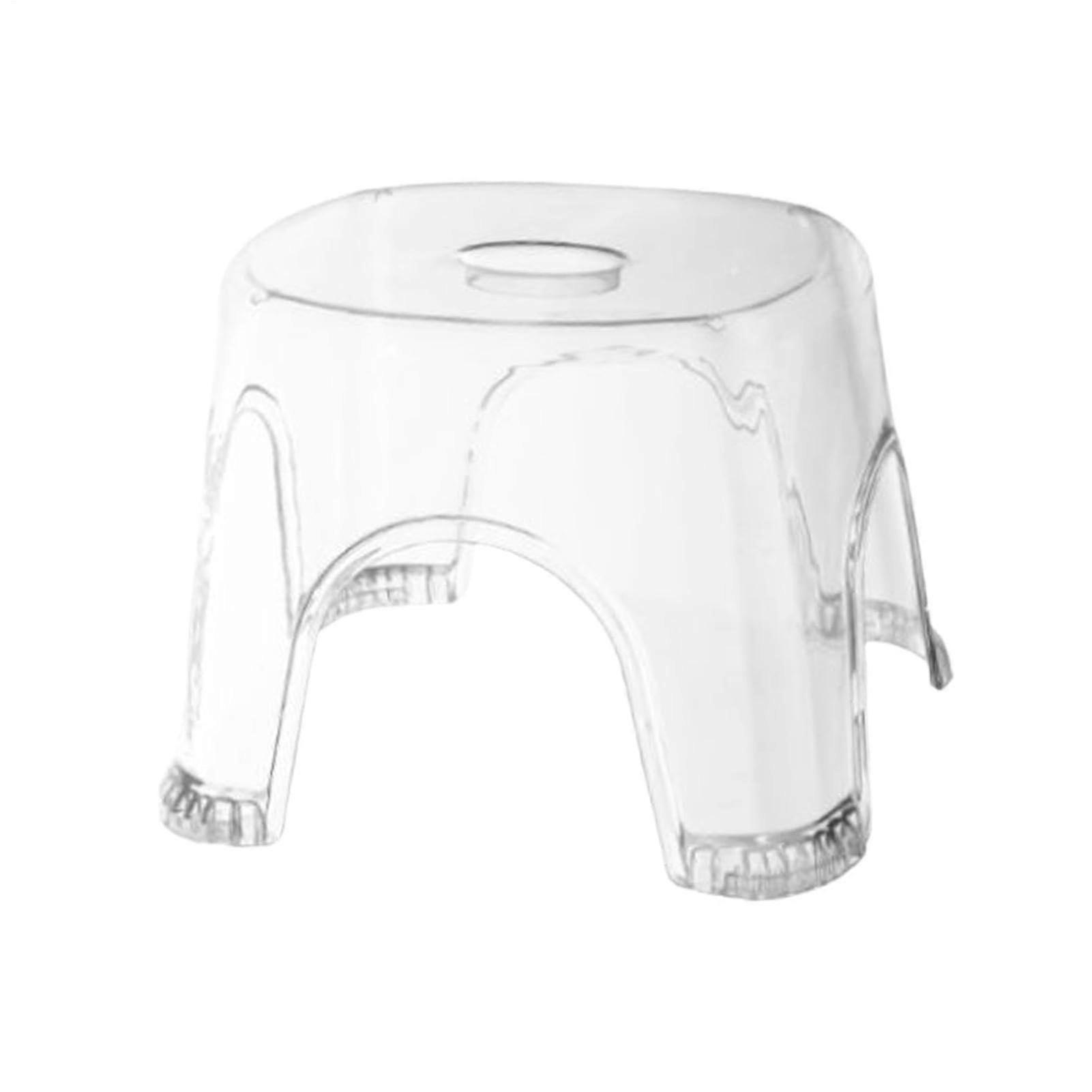 Clear Bathroom Stool Waterproof NonSlip Transparent 22Inch Height, 1 Pack, Corner Bath Stool For Small Spaces