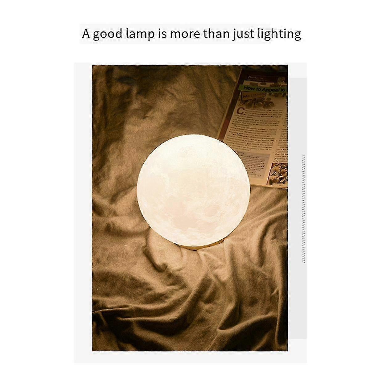 Improved Rotating Moon Lamp: 3D Printed Hanging Light for Kids' Room - Galaxy Theme Gift