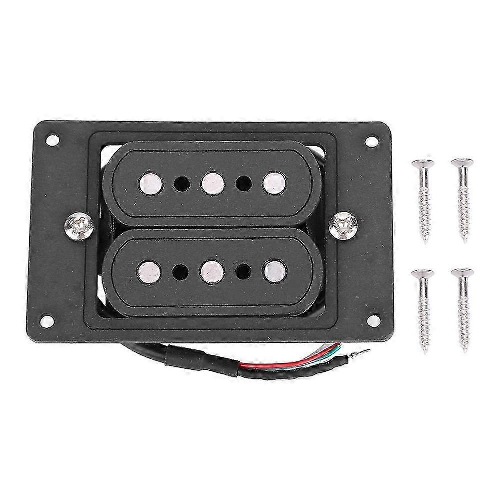 Prewired 3 String Humbucker Pickup Input Jack for Cigar Box Guitar(Vulcanized Fiber Black)