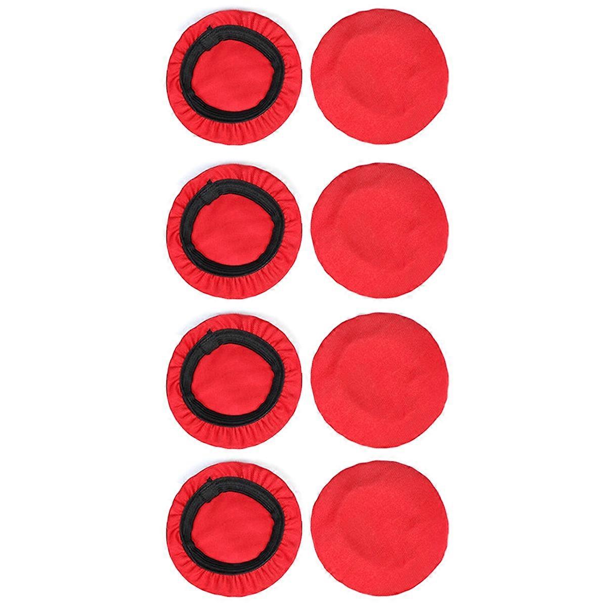 4 Pairs 8CM Elastic Earpad Covers Headphone Covers Stretchable and Washable Sanitary Earcup Protectors Red
