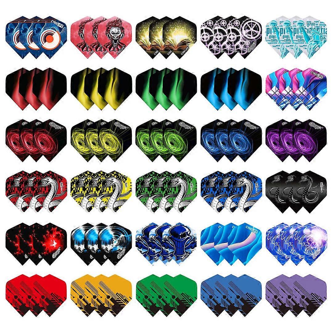 90pcs Dart Flights Set, Colorful Durable Pvc, Multiple Styles - Replacement