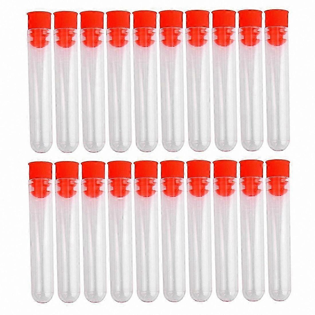 20-Pack Plastic Test Tubes with Screw Caps for Lab Experiments