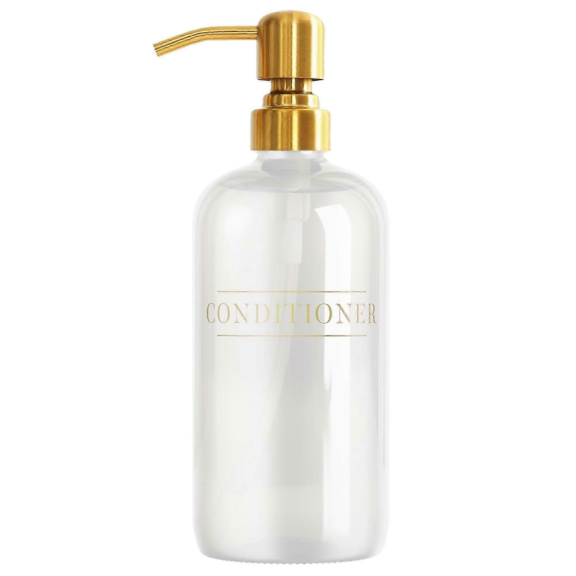 Shoppe Clear Glass Bottle, Refillable Liquid Soap Dispenser, 16oz Pump Bottle for Home, Hotels, Guest Room and Holiday Bathrooms, Single Bottle