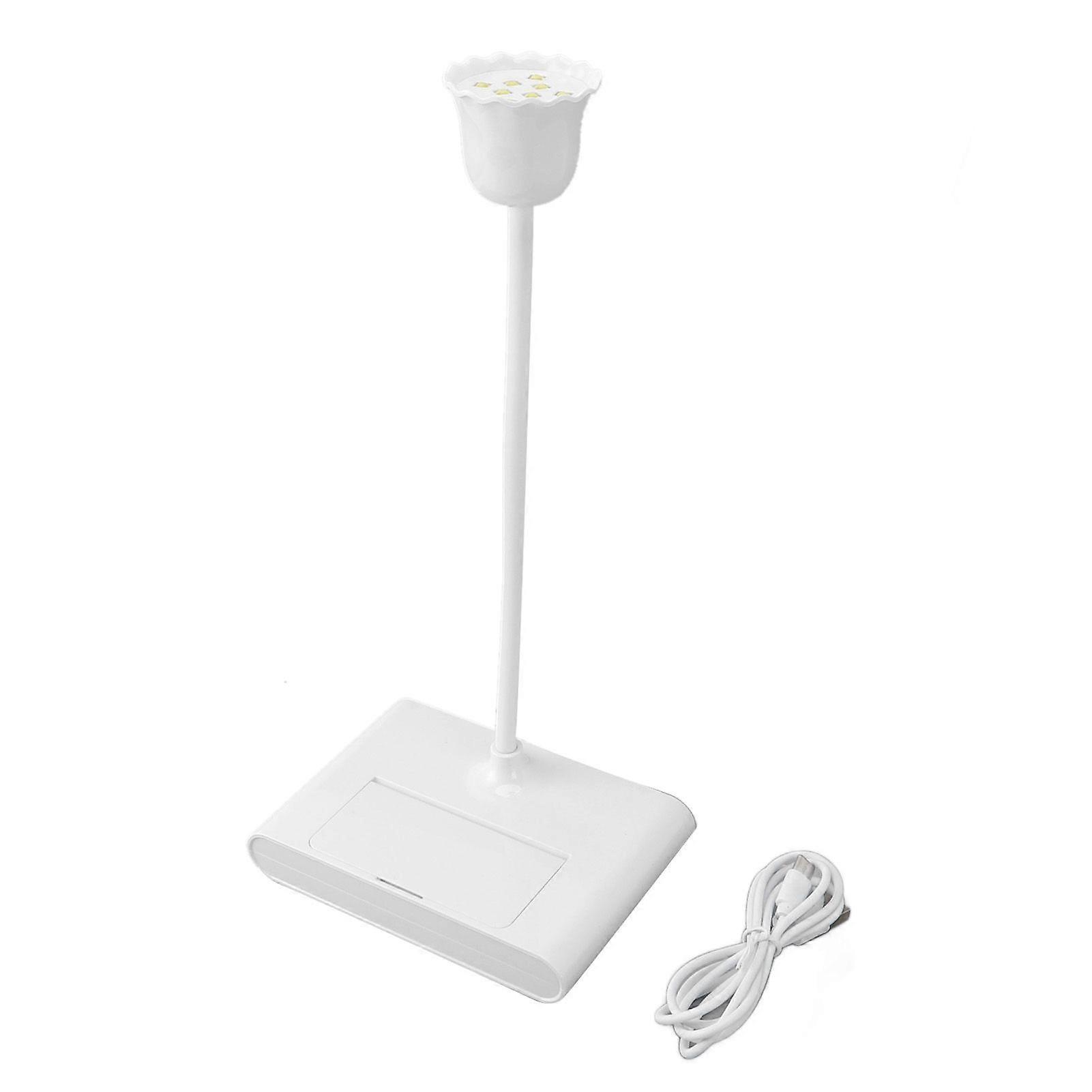 UV Light Gel Nails 8 LED 20W 360 Degree Adjustable Angle 60S Timing Desk Lamp for Nail Gel Curing with Mirror Plug in Type White