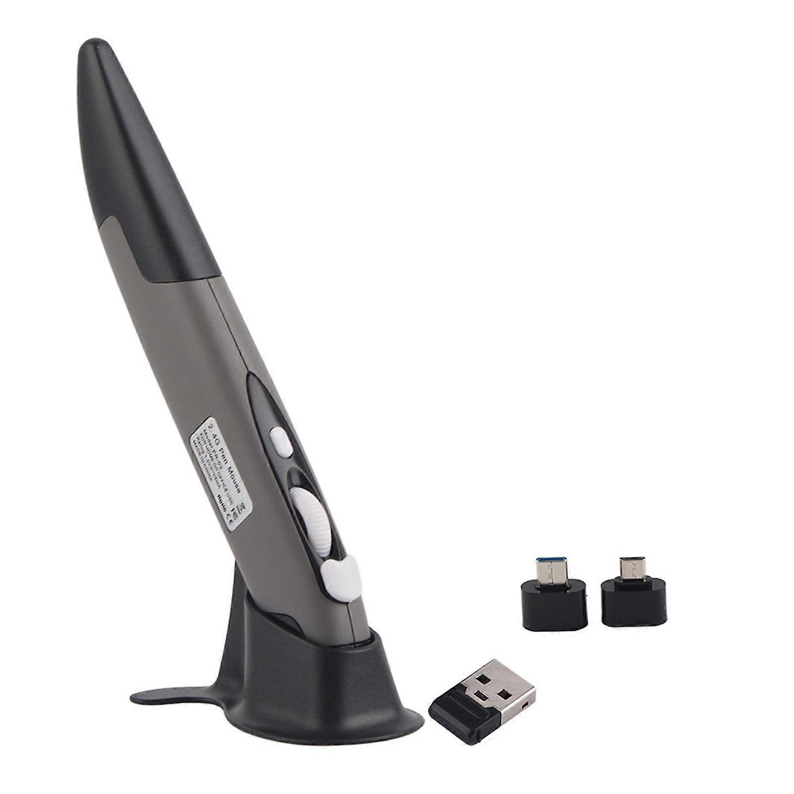 2.4GHz Wireless Optical Pen Air Mouse Adjustable 500 / 1000DPI For Computers Laptop Gray