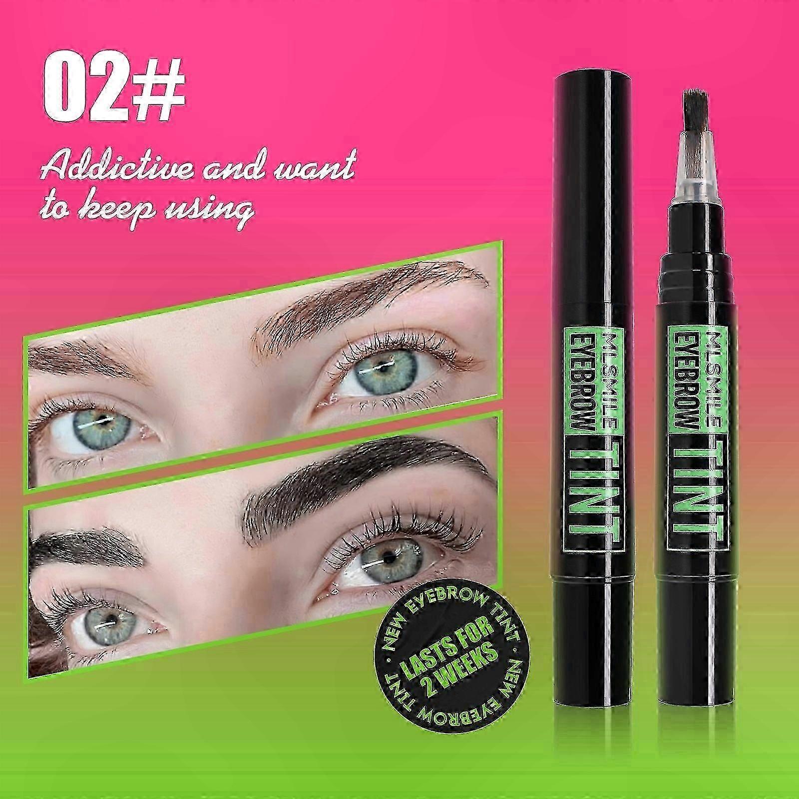 Long-Lasting Waterproof Eyebrow Gel with Semi-Permanent Tint and Dye for Natural 2-Week Brow Enhancement
