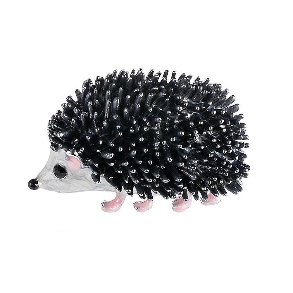 Black Alloy Brooch Hedgehog Patterned Brooch for Decoration