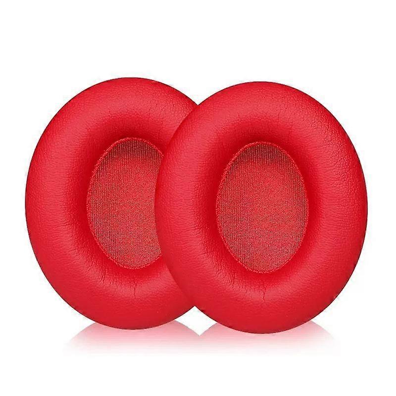 2pcs Replacement Earpads Protein Leather Red