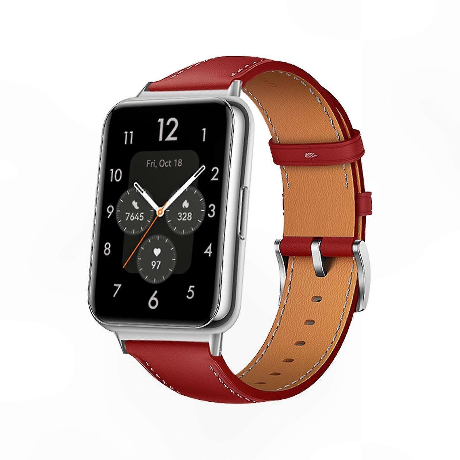 Leather Wristband Strap for Watch Fit 2, Comfortable PU Bracelet Loop Replacement