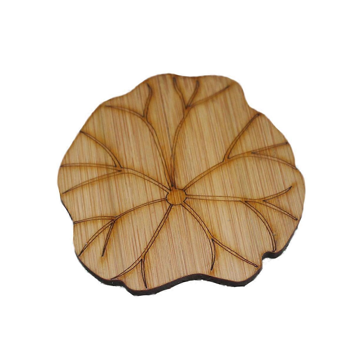 Bamboo Coaster for Protection 6Pcs Rustic Vintage Lotus Leaf Shape