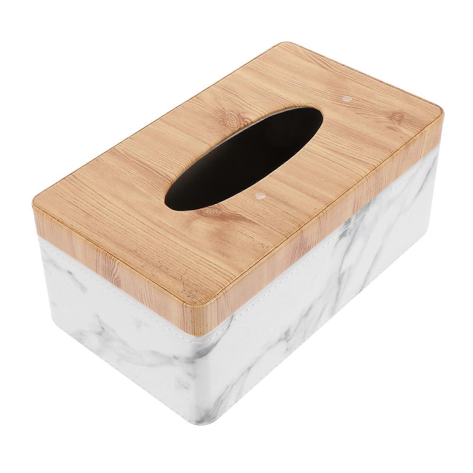 Home Marbling Tissue Box for Storage Waterproof Desktop Napkin Box