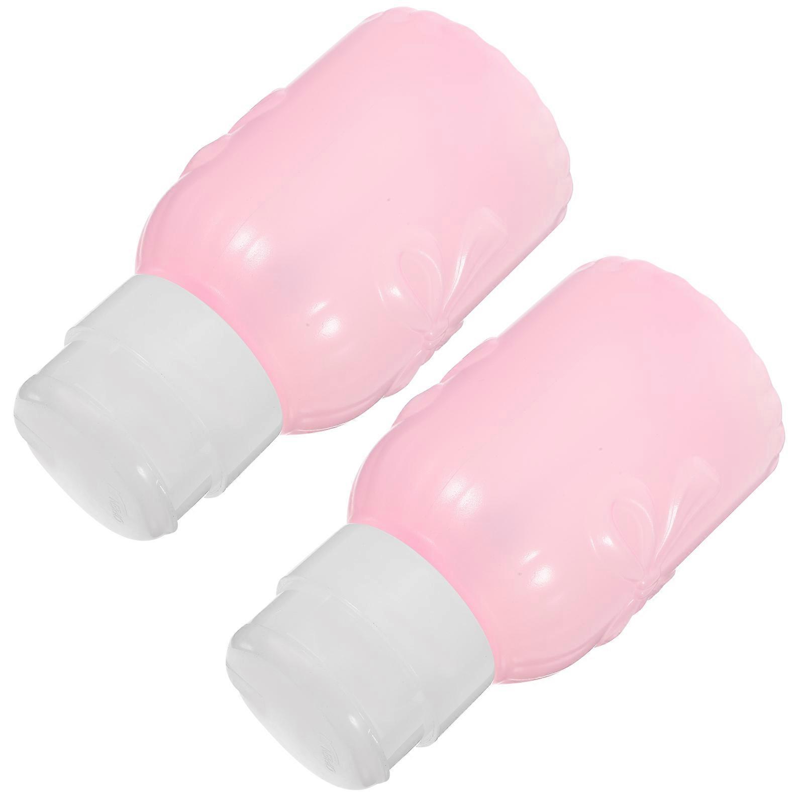 Nail Polish Remover Pump Dispenser Fillable Bottles for Storage 6Pcs Pink