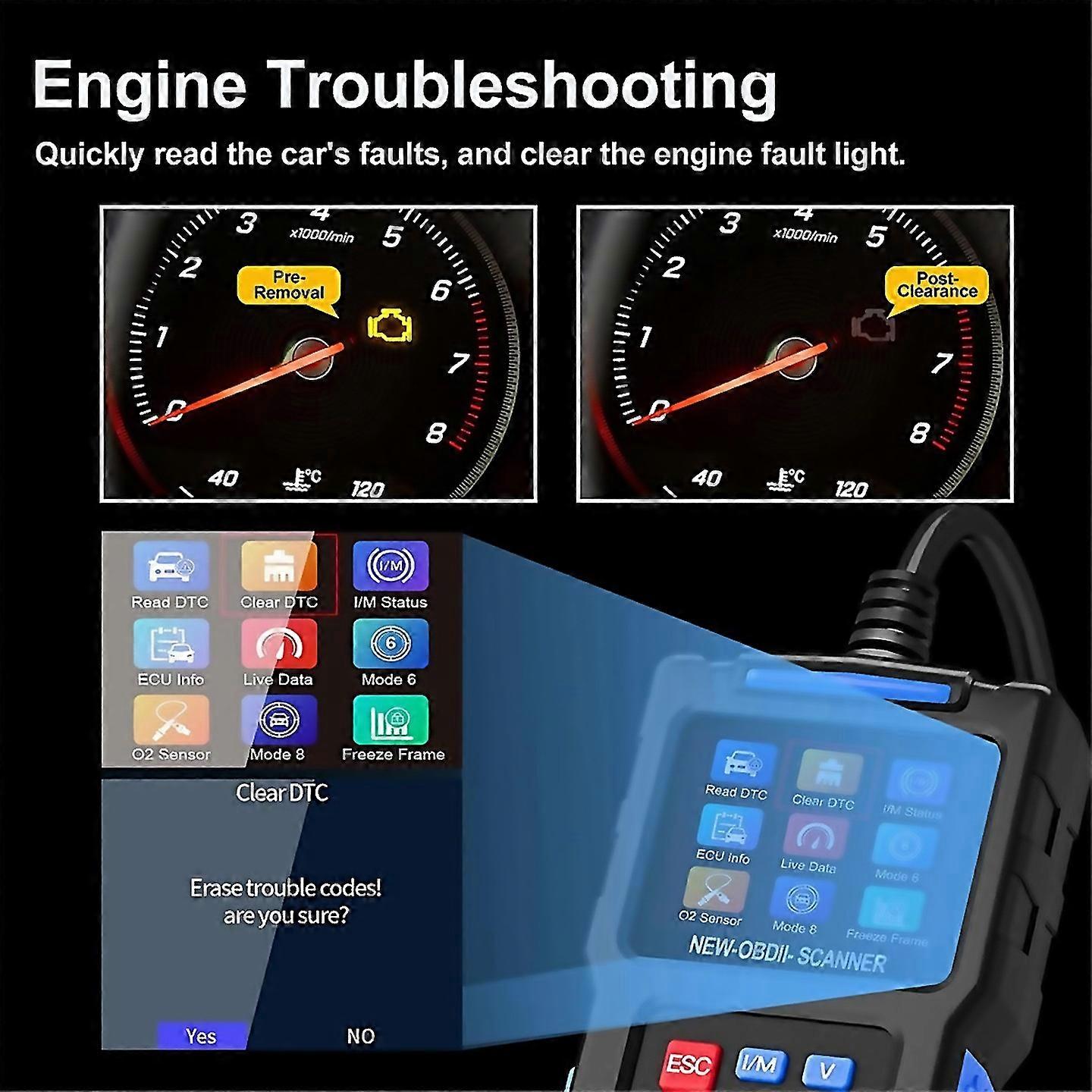 For T200 Obd2 Scanner Vehicle Code Reader Scanner Diagnostic Tools