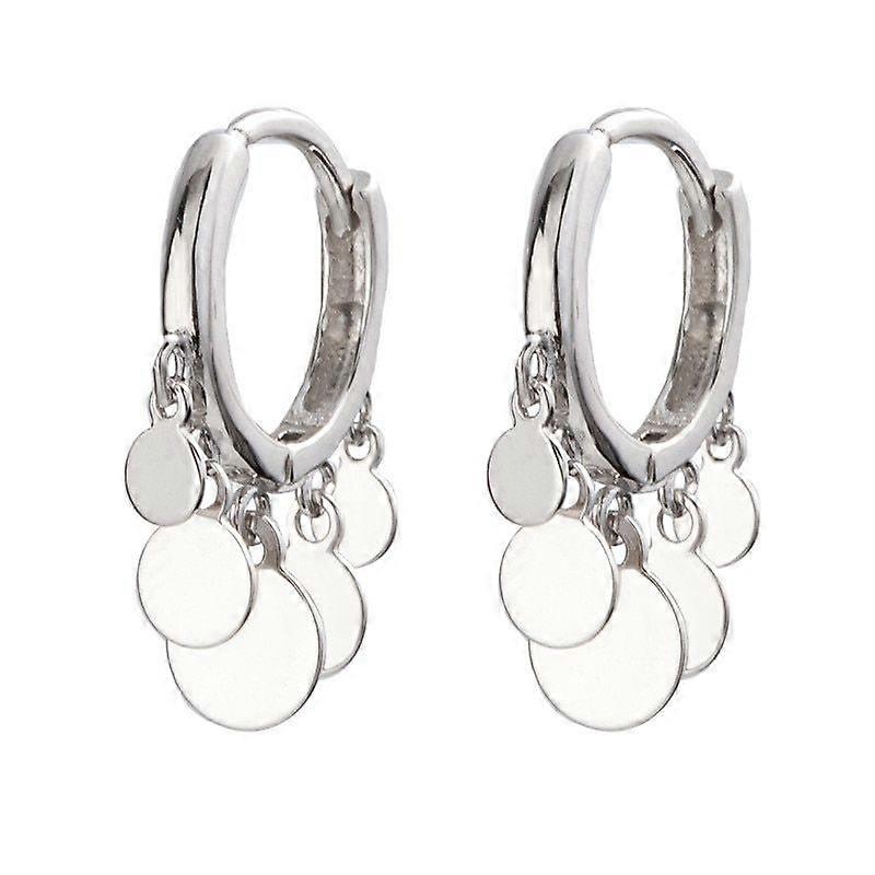 Sterling silver disc tassel earrings ladies