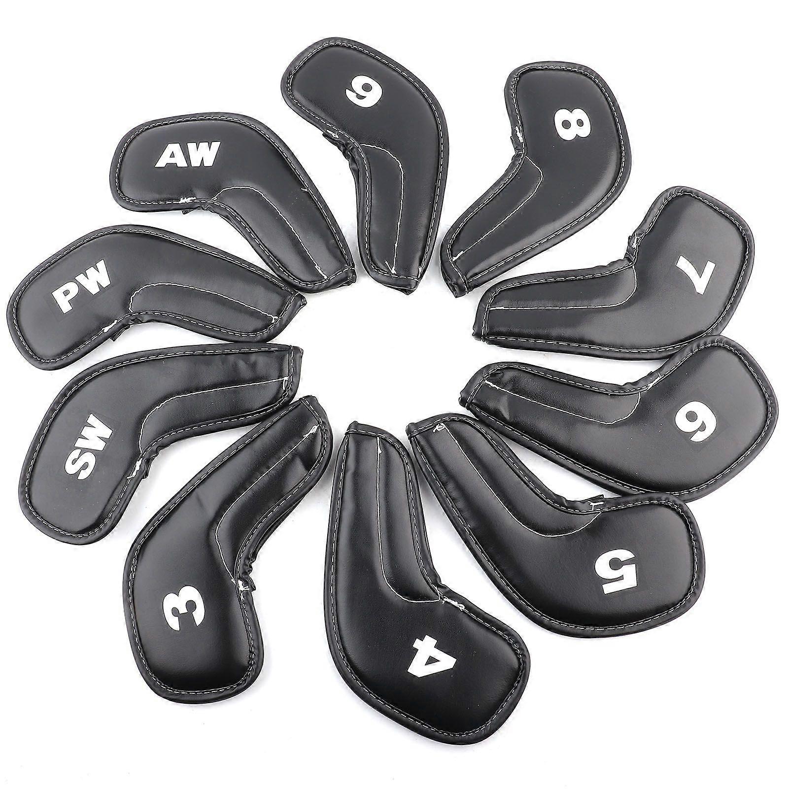 10pcs Golf Club Iron Head PU Covers Set Putter Protector Case Kit Golf Accessory
