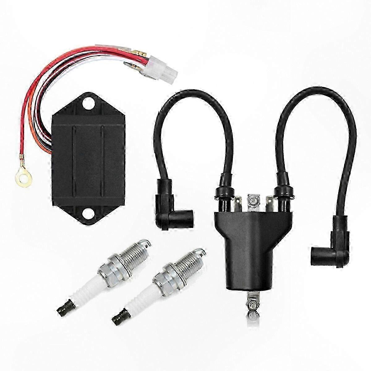 Golf Cart Ignition Coil, AC CDI Ignitor, Spark Plug for EZ-GO Medalist TXT 1991-2002 Models