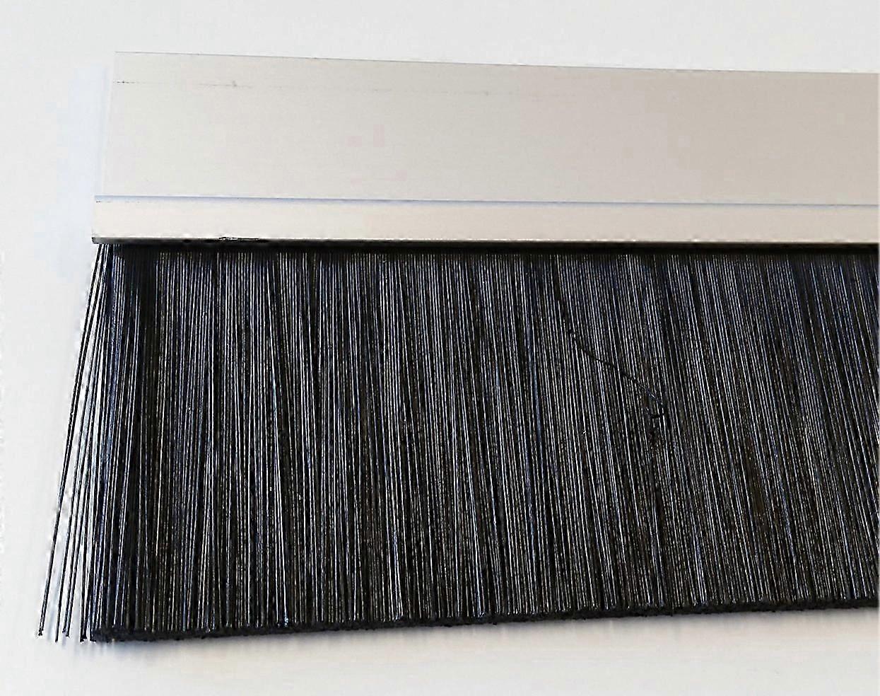 Brush Seal IBE100 Polypropylene 100 mm Height Aluminum Silver Anodized Finish with PP Brush 100 cm