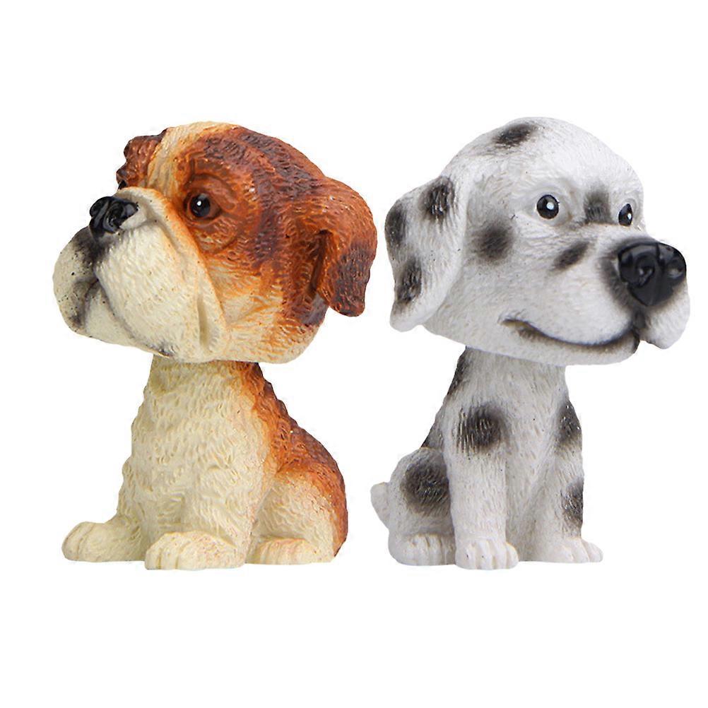 Cute Bobblehead Dog Model for Car Dashboard Decoration with 4Pcs Set