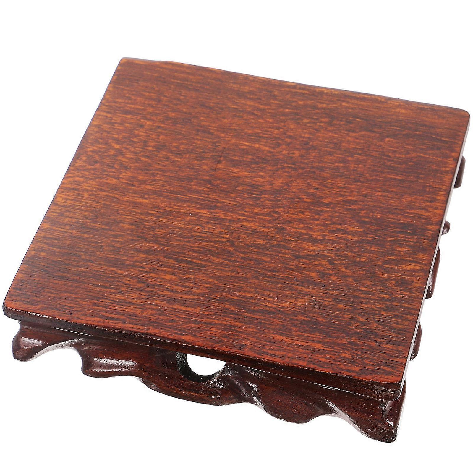 Wood Display Base Riser for Home 3Pcs Square Solid Wood Craft Stand