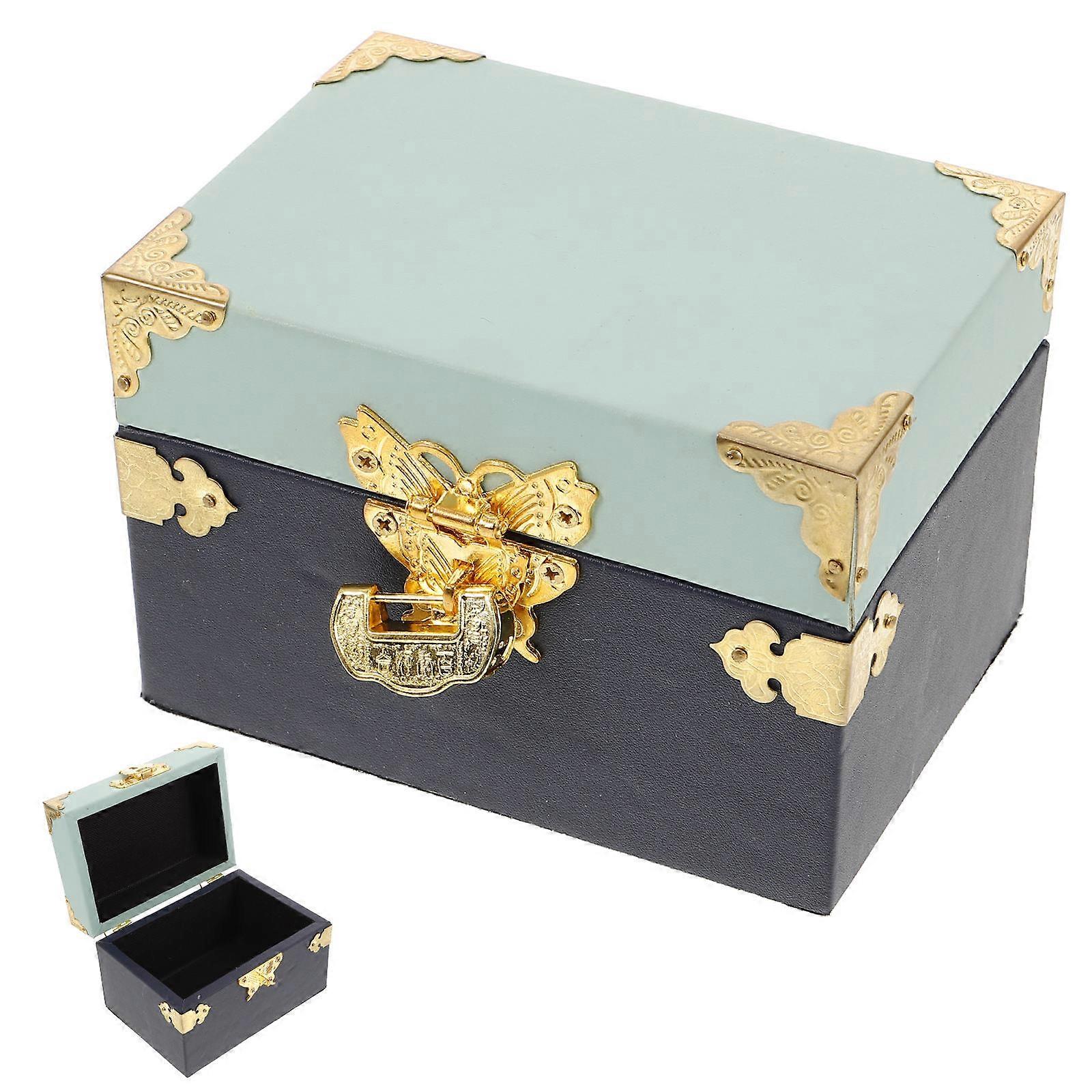 Wooden Jewelry Box with Lock for Storage Use Multi 5Pcs Keepsake Chest