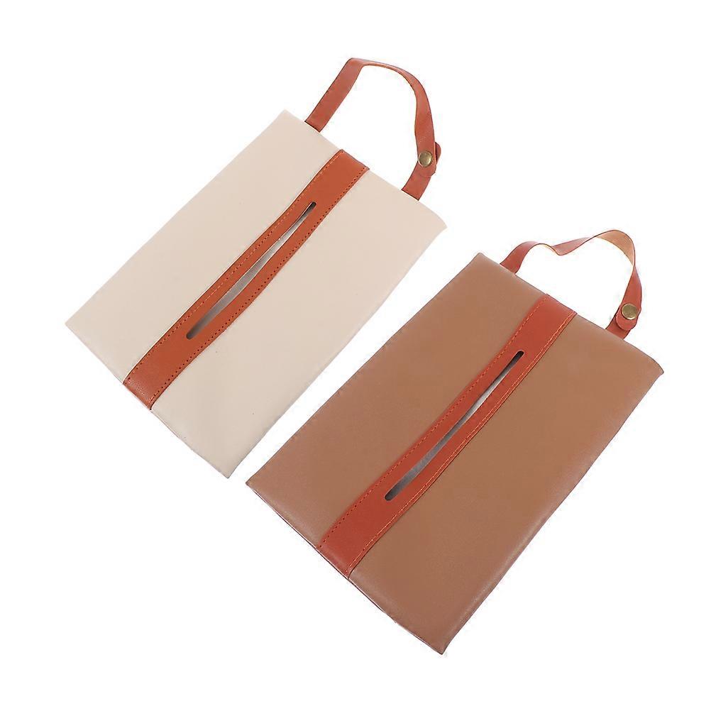 Car Tissue Holder Case Hanging Tissue Holder for Storage 6Pcs Durable PU