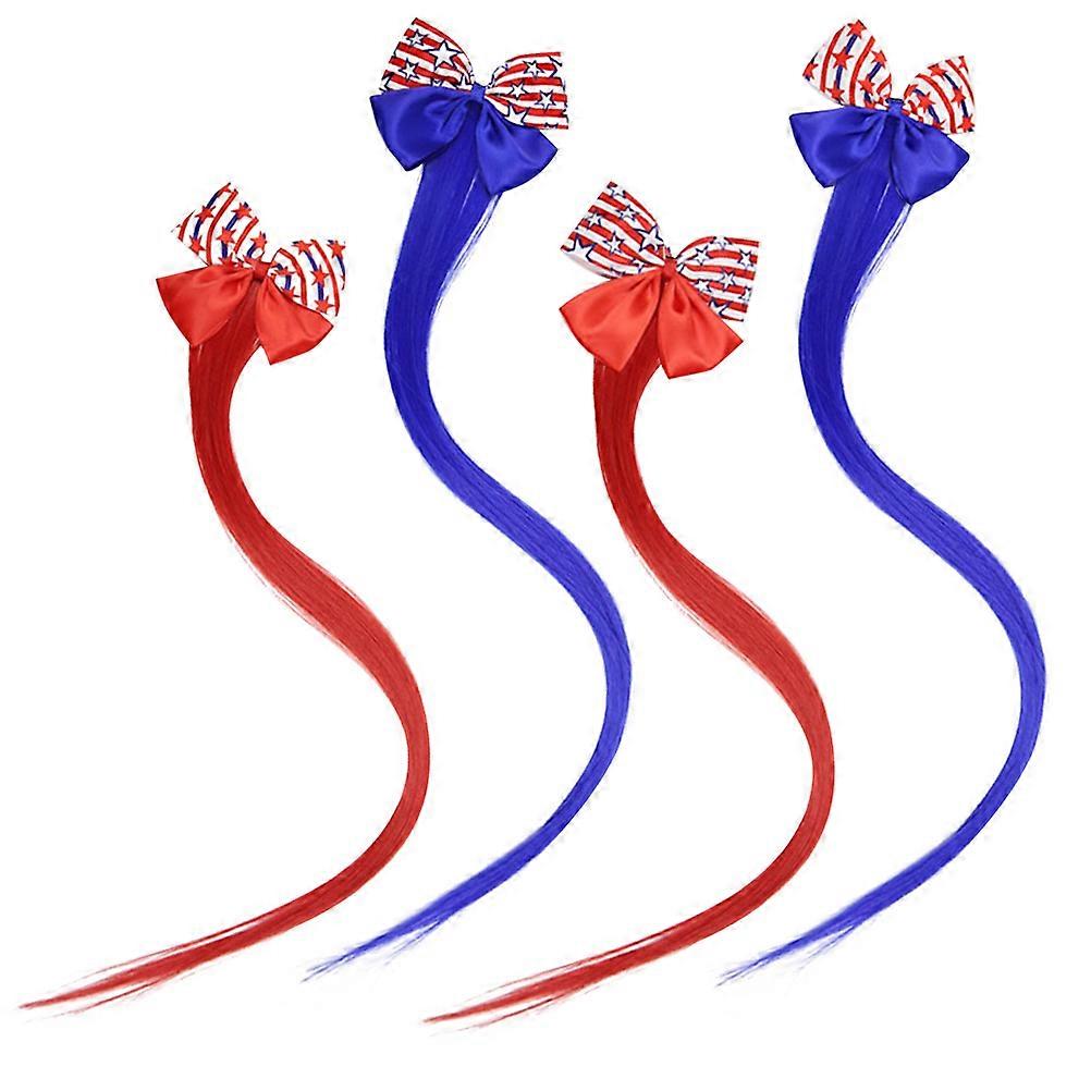 Grampos de cabelo infantis com 8 peças, decoração para festa de cosplay com tema do Dia da Independência, cores sortidas