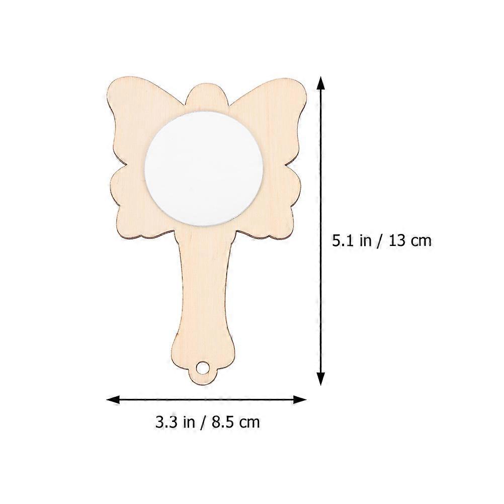 Wooden DIY Mirror Set for Painting 24Pcs Small Blank Craft Mirrors