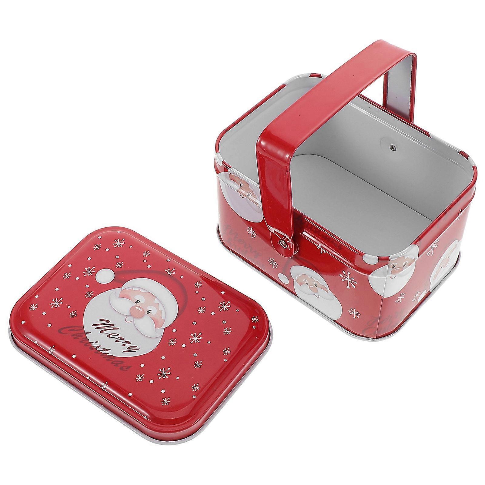 Cookies Tin Metal Cookie Container for Storage Use 2Pcs Festive Christmas Tin Box
