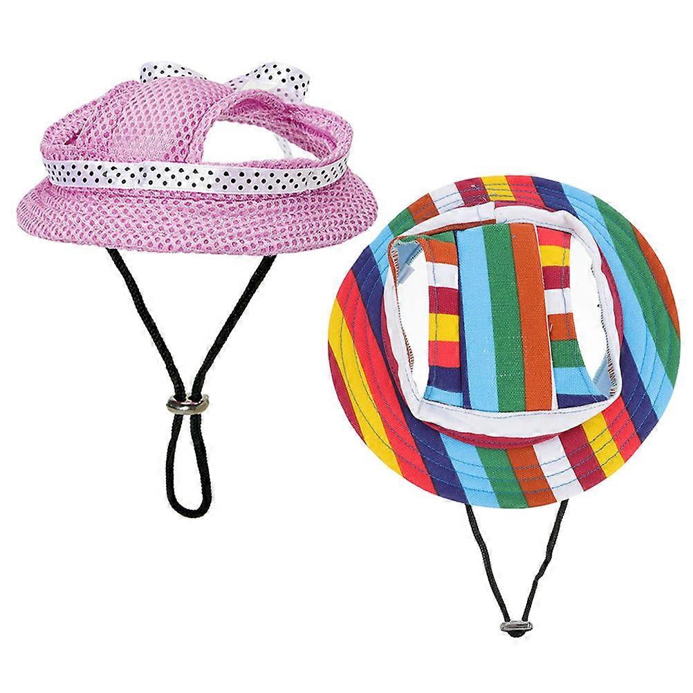 Pet Hat Adjustable Dog Bowknot Hat for Outdoor Use 10Pcs Set Assorted Colors