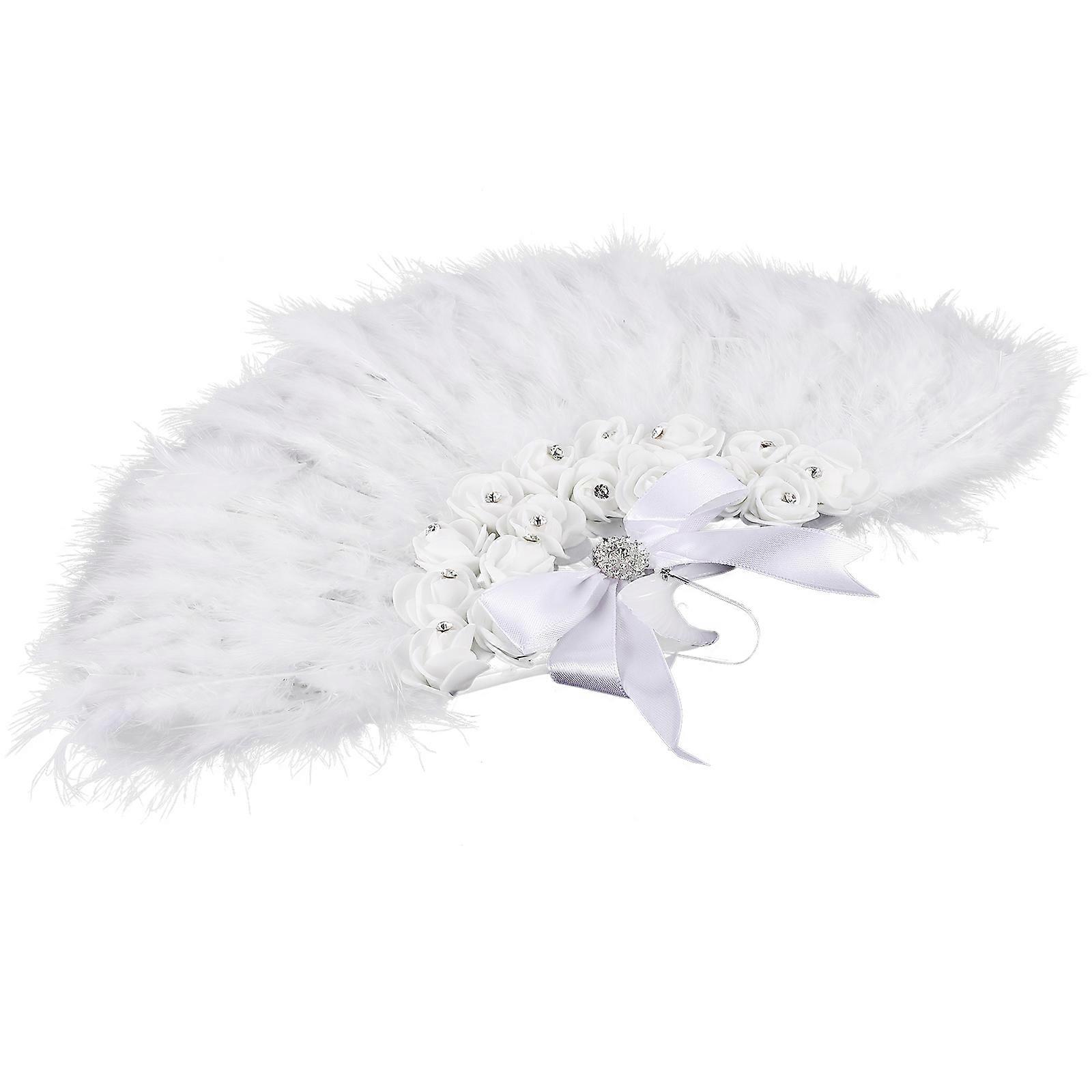 Stage Performances Fan Handheld Plume Fan for Wedding 2Pcs