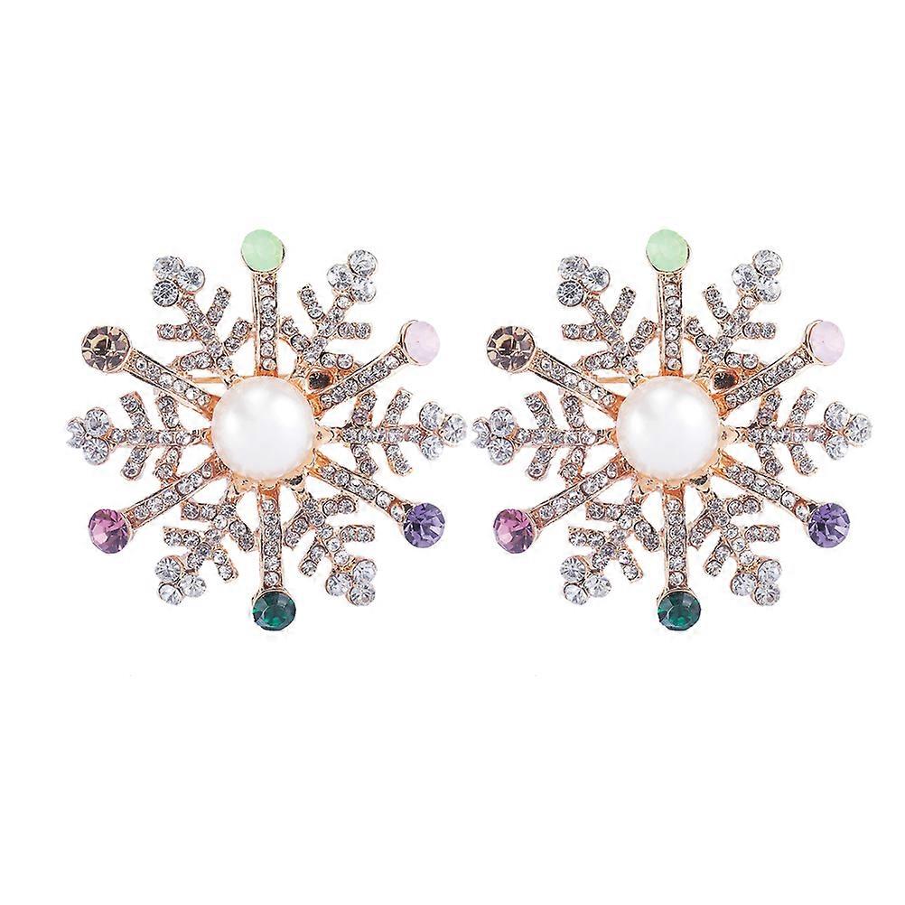 Snowflake Design Brooch Pin for Decoration 6Pcs Rhinestone